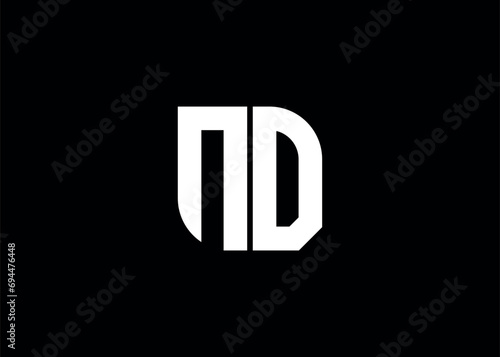 Monogram Letter ND Logo Design vector template.