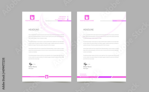 Business style letterhead design. Simple Vector Letter Head standard sizes