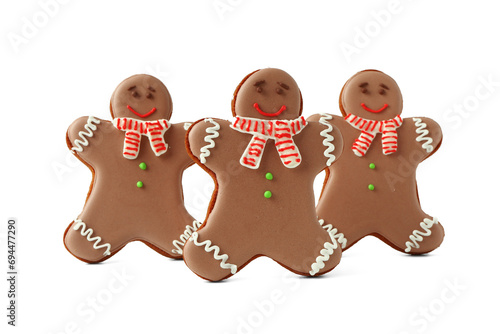 Three festive gingerbread m...