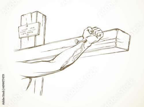 Vector drawing. Jesus on the cross