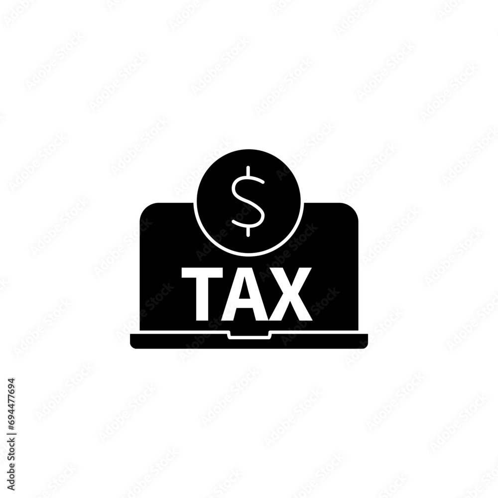 online tax concept line icon. Simple element illustration. online tax concept outline symbol design. online tax concept line icon. Simple element illustration. online tax concept outline symbol design.