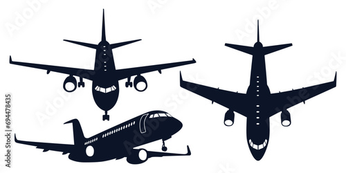 Airplane or Aircraft Silhouettes Vector art