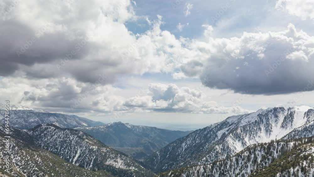 Aerial Hyperlapse of snow covered mountains near Los Angeles California. Aerial Hyperlapse of snow covered mountains near Los Angeles California.