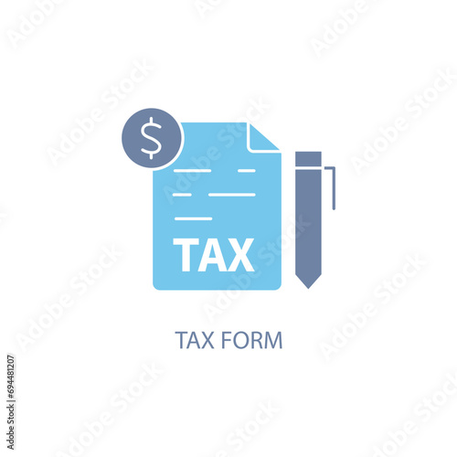 tax form concept line icon. Simple element illustration. tax form concept outline symbol design.