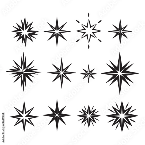 Vector Illustration of a collection of starburst designs