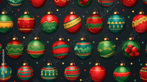 seamless christmas ornaments pattern 