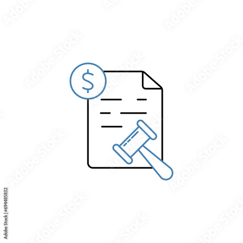 tax penalty concept line icon. Simple element illustration. tax penalty concept outline symbol design.