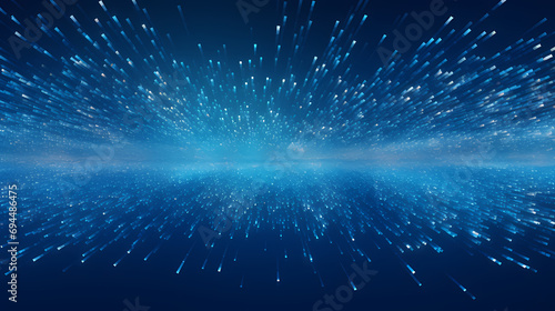 3d render abstract explosion burst of blue and white particles creating a dynamic pattern and background, space and stars explosion concept illustration