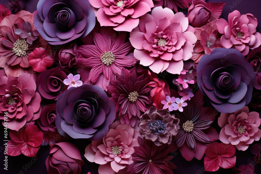 pink flowers background - obrazy, fototapety, plakaty 