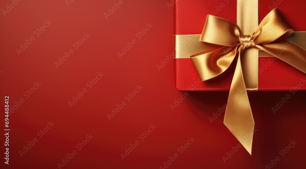 an adorned ribbon wrapping red gift christmas gift an adorned ribbon wrapping red gift christmas gift