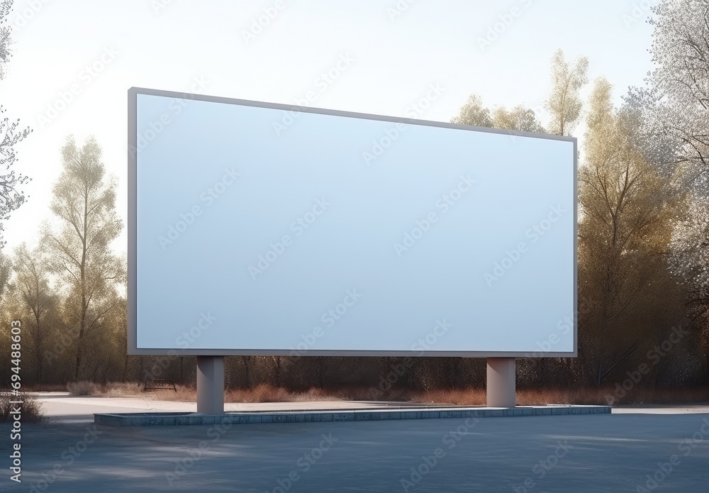 an empty billboard on the side of a street an empty billboard on the side of a street