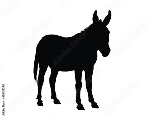 Donkey Silhouette. Donkey Vector Illustration.
