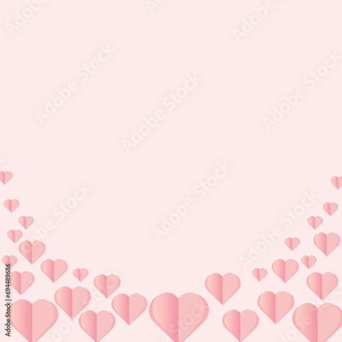 valentine's day card, pink background heart love,vector illustration © Karine