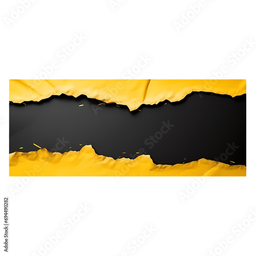 isolated black japanese yellow paper board on transparent background