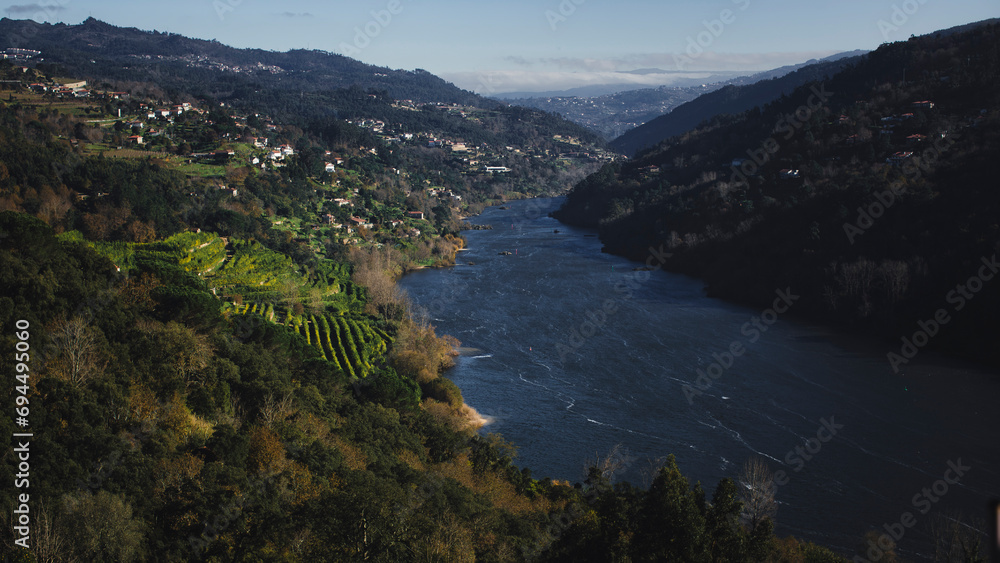 Panorama of the Douro River, wine region, Portugal.