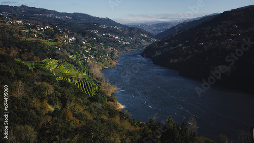 Panorama of the Douro River, wine region, Portugal. photo