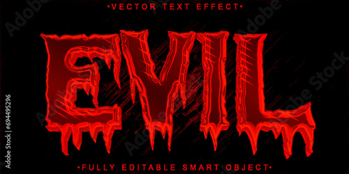 Horror Red Evil Vector Fully Editable Smart Object Text Effect