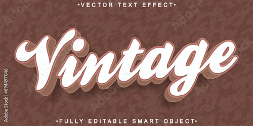 Brown White Vintage Vector Fully Editable Smart Object Text Effect