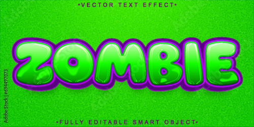 Cartoon Zombie Vector Fully Editable Smart Object Text Effect