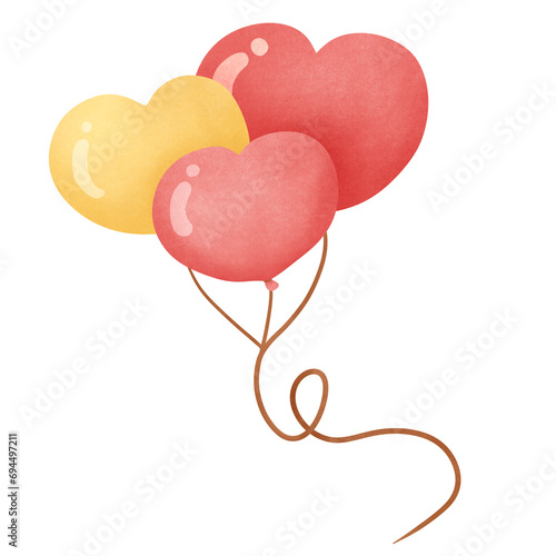 Cute heart balloons for Valentine