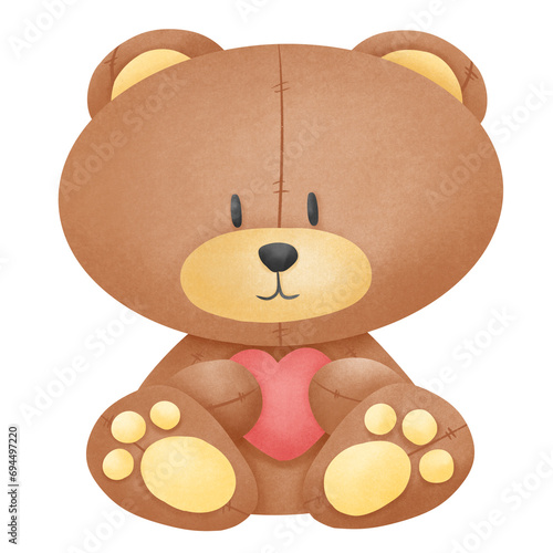 Teddy Bear holds a heart for Valentine