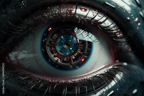 Innovative Human eye in robot. Digital futuristic. Generate Ai