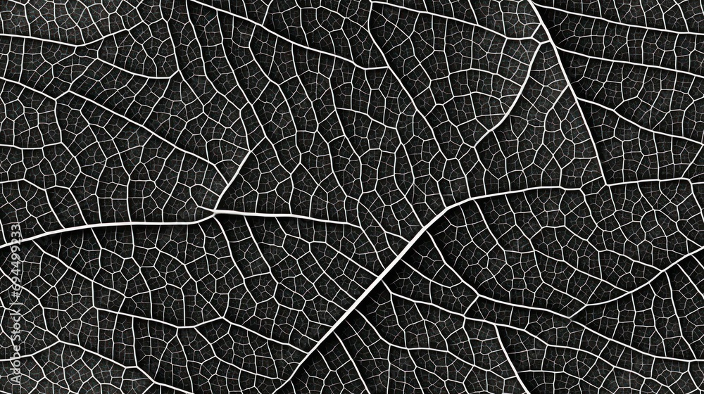  a close up of a black and white photo of a leaf's leaf's vein, with a white line across the middle of the leaf.