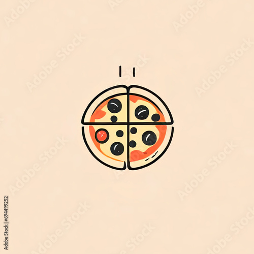 Pizza illustration logo icon