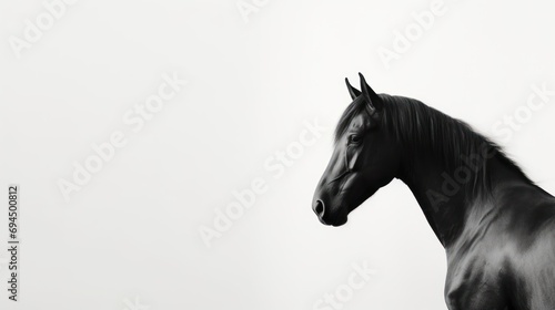  a black and white photo of a horse in the middle of a white and black photo of a horse in the middle of a white and black and white photo.