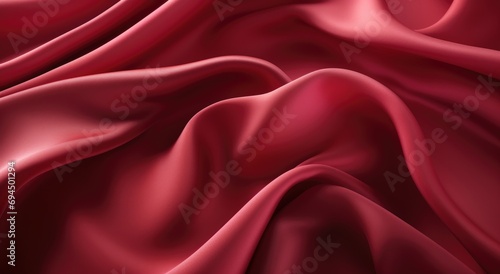 close up of red silk smooth background