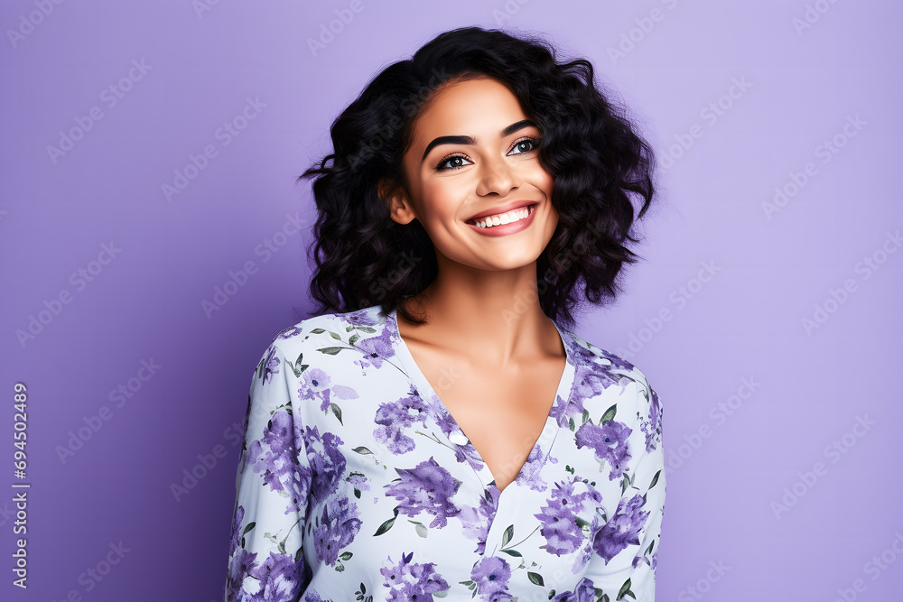 Chemisier Femme Coldwater Creek Taille XS Violet Lavande - Coton Rayé Avec Flocage - Occasion Excellent état