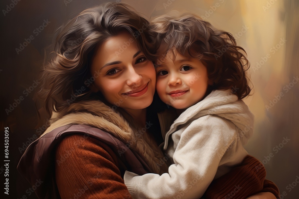 Mom and toddler, focusing more on the background. Hugging, love. Mom and toddler, focusing more on the background. Hugging, love.