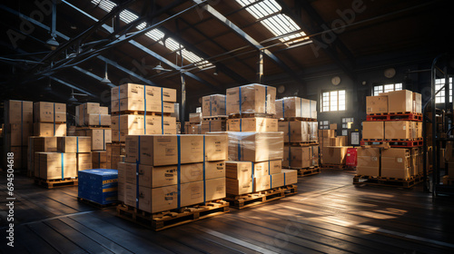 Stacks Of Paper Boxes In A Small Warehouse © Imeji Main