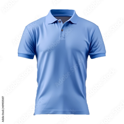 Blue polo t-shirt isolated on transparent background