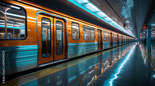 A Stealth Subway Train At Subway Station 