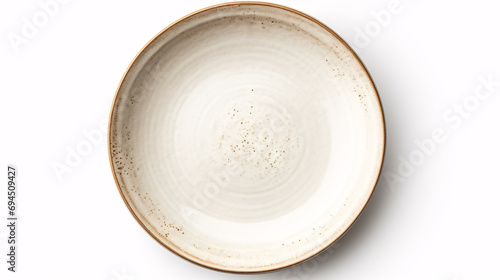 A ceramic disc sits unaccompanied on a brilliant background.