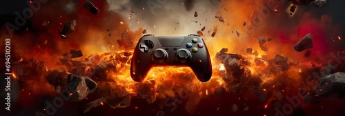 gaming banner design with copy space