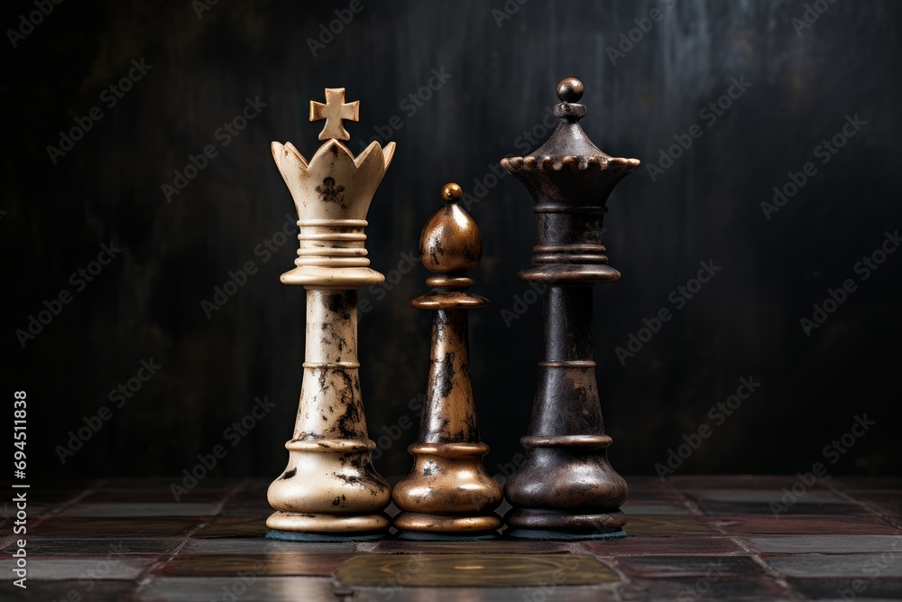 King queen chess. Game success. Generate Ai King queen chess. Game success. Generate Ai