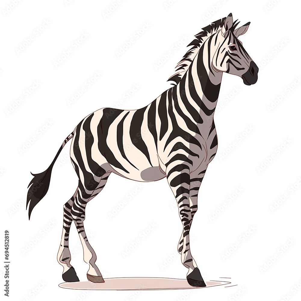 Zebra illustration: Striped elegance in profile Zebra illustration: Striped elegance in profile