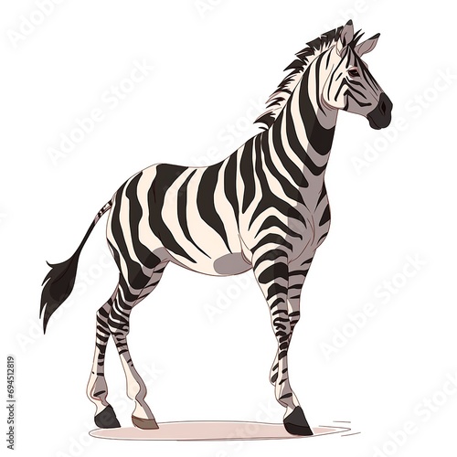 Zebra illustration  Striped elegance in profile