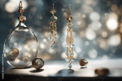 earrings with diamonds photo