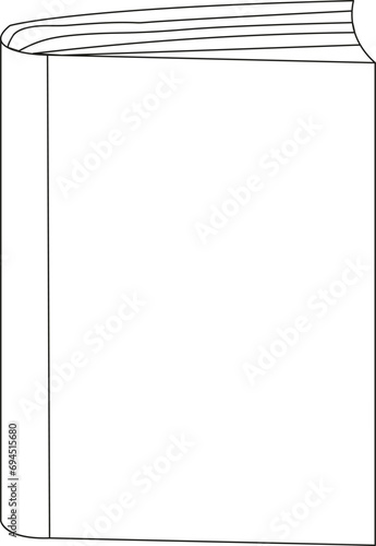 Continuous one line book drawing art design