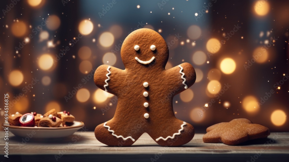 a close up of a ginger on a table with a bowl of cookies and a plate of cookies on a table. a close up of a ginger on a table with a bowl of cookies and a plate of cookies on a table.
