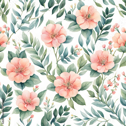 Pastel Petals Delight: Cute Floral Background in Soft Watercolor Hues. watercolor illustration. generative AI