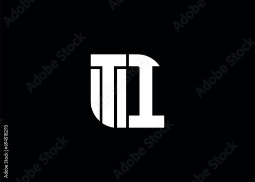 Monogram Letter TI Logo Design vector template