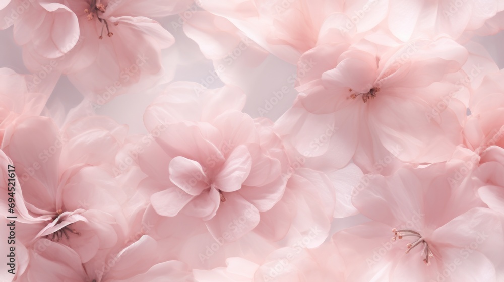 a bunch of pink flowers that are on a white and pink background that looks like they are floating in the air. a bunch of pink flowers that are on a white and pink background that looks like they are floating in the air.