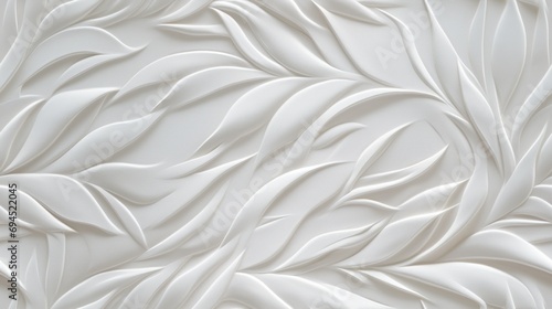  a close up view of a white wallpaper with a leaf pattern on the bottom and bottom of the wall.