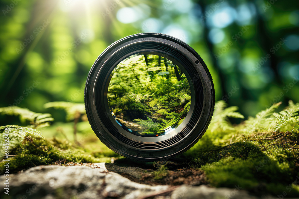 Camera lens with lense reflections Camera lens with lense reflections