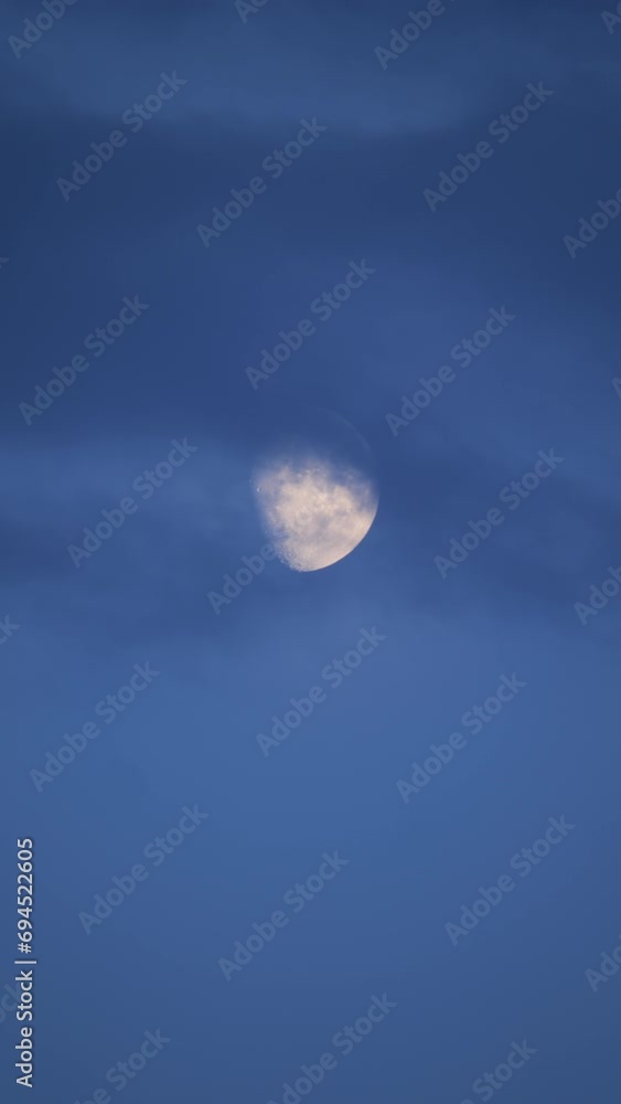 Moon Rising in Soft Blue Evening Sky Timelapse Moon Rising in Soft Blue Evening Sky Timelapse