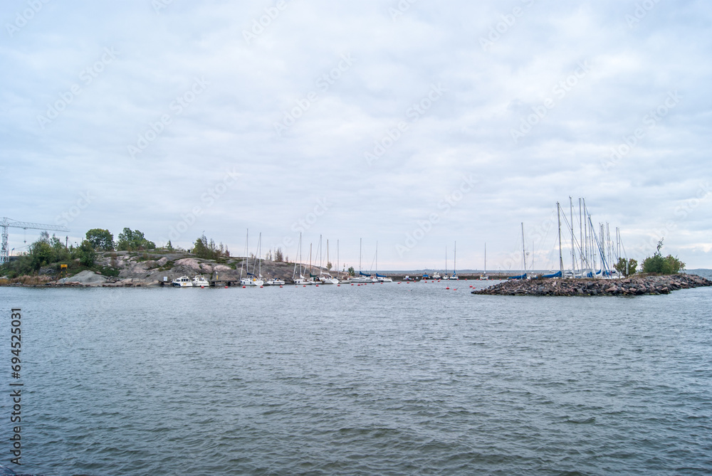 helsinki coastline and cloudy sky helsinki coastline and cloudy sky